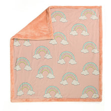 Load image into Gallery viewer, Peach Rainbow Bubblegum Knitted Blanket