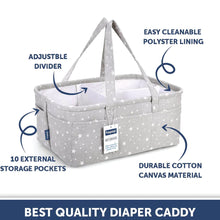 Load image into Gallery viewer, Pink And Grey Baby Diaper Caddy Organizer