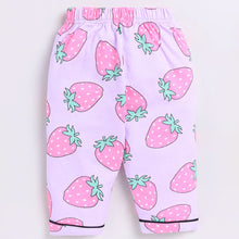 Load image into Gallery viewer, Lavender Strawberry Printed Cotton Night Suit