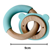 Load image into Gallery viewer, Wood + Silicone Disc & Ring Teether