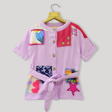 Load image into Gallery viewer, Lilac Half Sleeves Dress With Belt