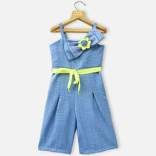 Load image into Gallery viewer, Green & Blue Sleevless Jumpsuit With Belt
