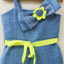 Load image into Gallery viewer, Green & Blue Sleevless Jumpsuit With Belt