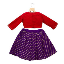 Load image into Gallery viewer, Red Sequin Work Top & Purple Ghagra