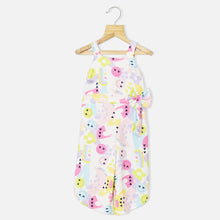 Load image into Gallery viewer, White Smiley Printed Sleeveless Jumpsuit