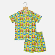 Load image into Gallery viewer, Green Animals In Car Theme Half Sleeves Night Suit