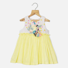 Load image into Gallery viewer, Yellow Unicorn Embroidered Cotton Frock