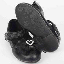 Load image into Gallery viewer, Bow Embellished Velcro Closure Ballerina-Blue, White & Black