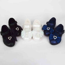 Load image into Gallery viewer, Bow Embellished Velcro Closure Ballerina-Blue, White & Black