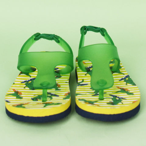 Green Dino Theme Flip Flops