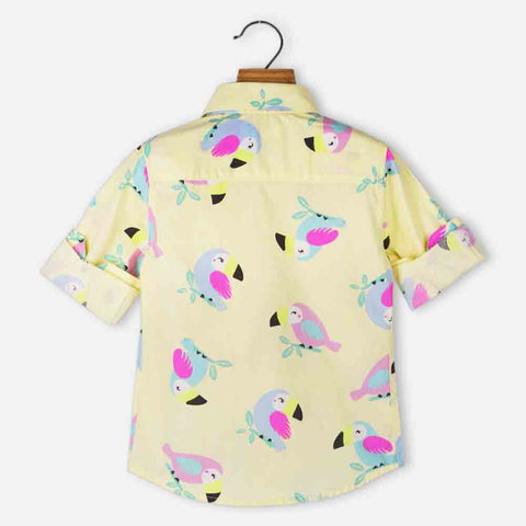 Yellow Bird Printed Full Sleeves Shirt