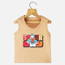 Load image into Gallery viewer, Beige Donald Duck Theme Tank T-Shirt