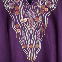 Load image into Gallery viewer, Purple Emnroidered Kaftan Top With Cowl Pant
