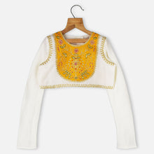 Load image into Gallery viewer, White & Yellow Kali Embroidered Lehenga Set