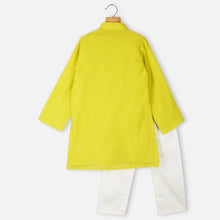 Load image into Gallery viewer, Lime Green Chanderi Kurta With Pajama