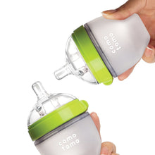 Load image into Gallery viewer, 150ml Green Twin Pack Silicone Feeding Bottle