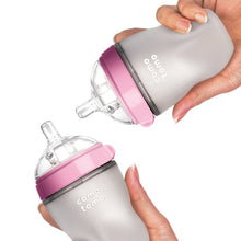 Load image into Gallery viewer, 250ml Pink Twin Pack Silicone Feeding Bottle