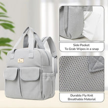 Load image into Gallery viewer, Grey Caramello Breezy Diaper Bag