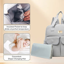 Load image into Gallery viewer, Grey Caramello Breezy Diaper Bag