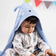 Load image into Gallery viewer, Blue Bunny Hooded Towel