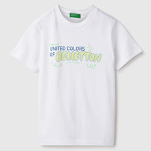 Load image into Gallery viewer, White Regular Round Neck Typography T-Shirt