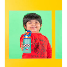 Load image into Gallery viewer, Blue Smiley Face Snap Lock Sipper Bottle