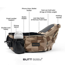 Load image into Gallery viewer, Luxury Brown Sand Baby Carrier with Hip Seat