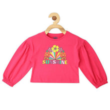 Load image into Gallery viewer, Yellow & Pink Graphic Printed Balloon Sleeves Top