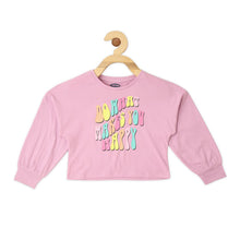 Load image into Gallery viewer, Lilac & Yellow Typographic Full Sleeves Top