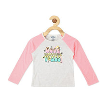 Load image into Gallery viewer, Raglan Sleeves Typographic T-Shirt- Grey & White