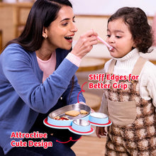 Load image into Gallery viewer, Hoppy Playte Anti Skid Stainless Steel Divided Plate