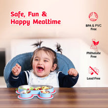 Load image into Gallery viewer, Hoppy Playte Anti Skid Stainless Steel Divided Plate