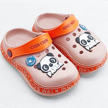 Load image into Gallery viewer, Peach & Blue Clogs With Panda Charms
