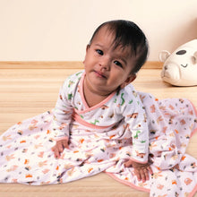 Load image into Gallery viewer, Pink Bunny Theme Reversible Cotton Muslin Blankets