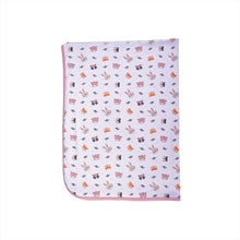 Load image into Gallery viewer, Pink Bunny Theme Reversible Cotton Muslin Blankets