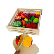 Load image into Gallery viewer, Open Ended Wooden Cutting Set - Fruits & Veggies