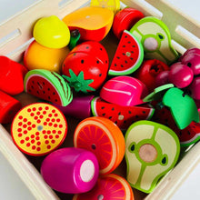 Load image into Gallery viewer, Open Ended Wooden Cutting Set - Fruits & Veggies