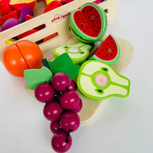 Load image into Gallery viewer, Open Ended Wooden Cutting Set - Fruits & Veggies