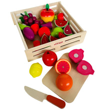 Load image into Gallery viewer, Open Ended Wooden Cutting Set - Fruits & Veggies