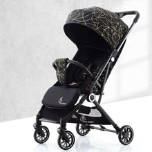 Load image into Gallery viewer, Black Pocket Air Lite Stroller With One Hand Fold