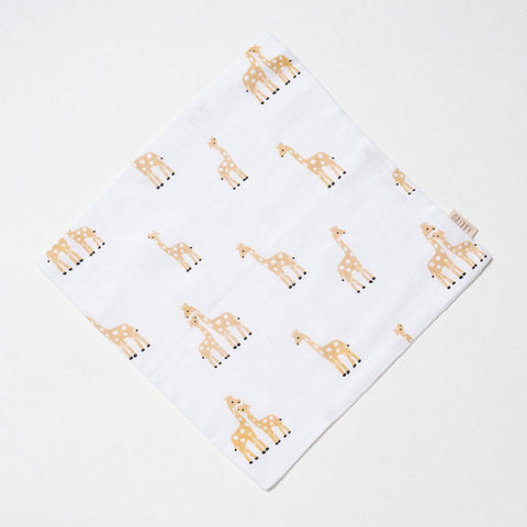 White Giraffe Theme Muslin Washcloth - Pack Of 2