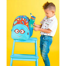 Load image into Gallery viewer, Blue Smiley Face Snap Lock Sipper Bottle