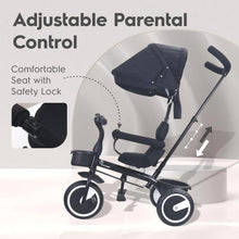 Load image into Gallery viewer, T30 Ace Tricycle 3 In 1 Adjustable Parental Control & Canopy Front & Rear Basket