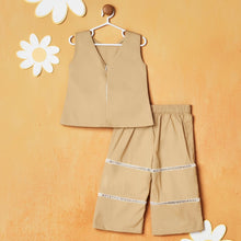 Load image into Gallery viewer, Beige Top With Pant Co-Ord Set
