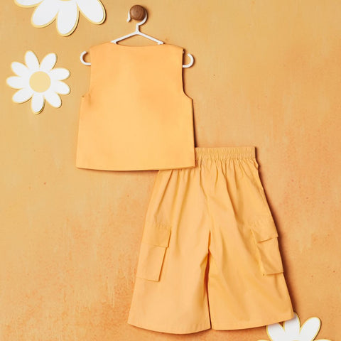 Orange Top With Cargo Pant Co-Ord Set