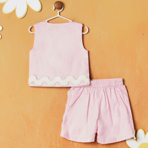 Pink Sleeveless Top & Shorts Co-Ord Set
