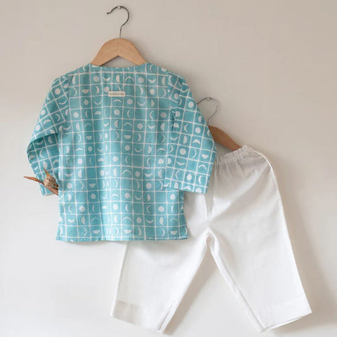 Blue Moon Chase Cotton Kurta Pajama Set