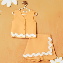 Load image into Gallery viewer, Orange Sleeveless Top & Shorts Co-Ord Set