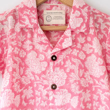 Load image into Gallery viewer, Pink Floral Hand Block Printed Shirt