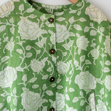 Load image into Gallery viewer, Green Floral Hand Block Print Co-Ord Set